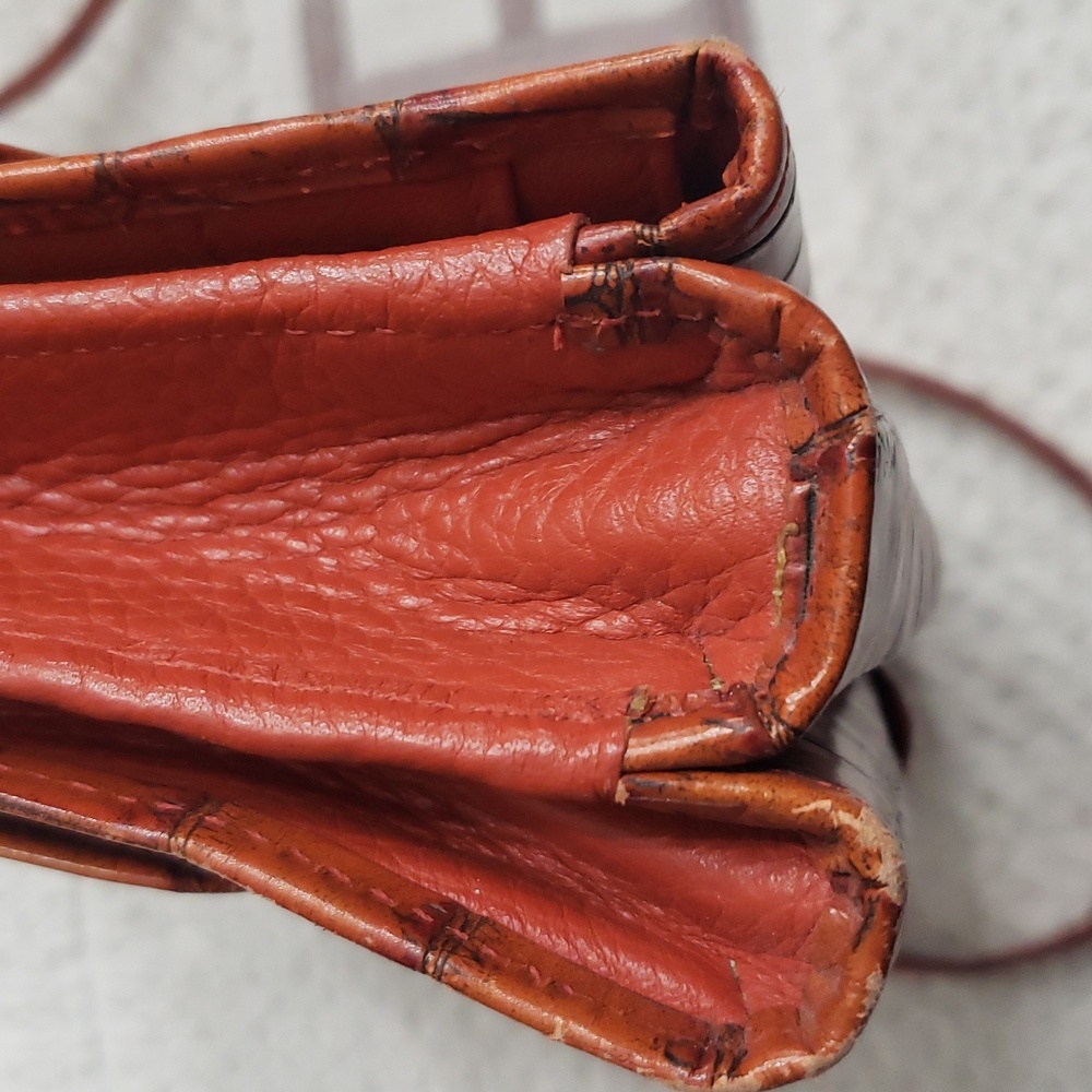 BRIGHTON ORANGE CROCODILE PATTERN CROSSBODY BAG - Picture 8 of 16